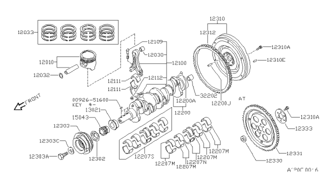 1990 Nissan 240SX  Rod Complete-Connecting Diagram for 1210040F00