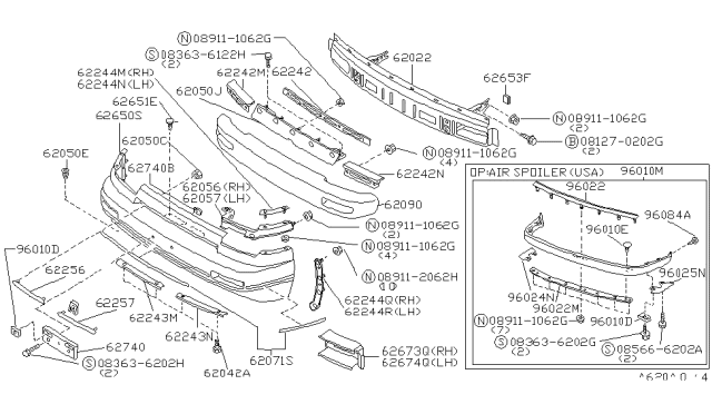 1989 Nissan 240SX  Clip Diagram for 0155300182