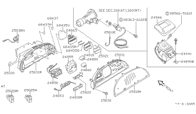 1992 Nissan 240SX Screw Diagram for 083636122B
