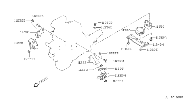 1993 Nissan 240SX  Bolt Diagram for 0112501411