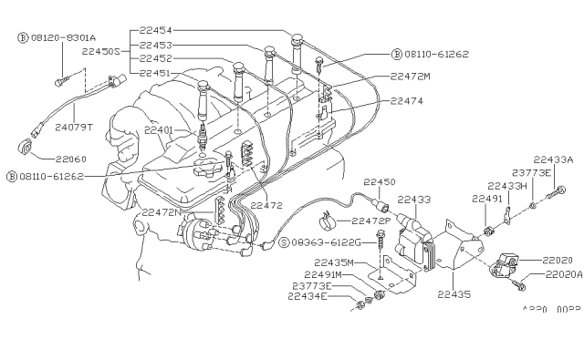 1991 Nissan 240SX  Sensor Assembly-Knock Diagram for 2206030P00
