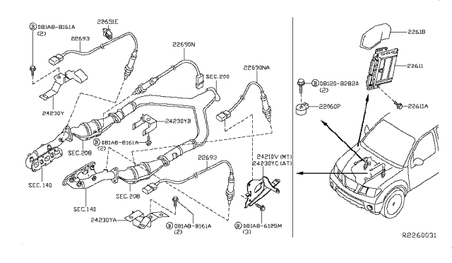 2008 Nissan Xterra  Bracket-Harness Diagram for 24239EA270