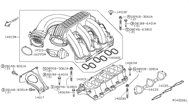 2013 Nissan Xterra Stud Diagram for 140709BF0A