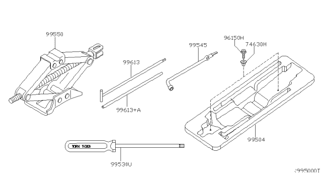 2005 Nissan Xterra  TORX Driver Diagram for 995017Z000