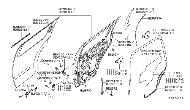 2007 Nissan Xterra Seal-Rear Door Partition, RH Diagram for 82838EA010