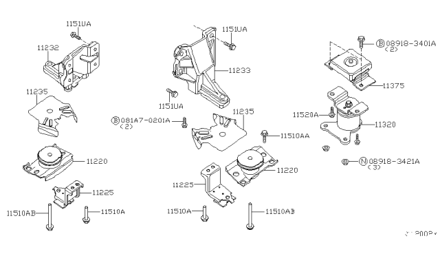 2013 Nissan Xterra  STOPPER Diagram for 11225ZG91A