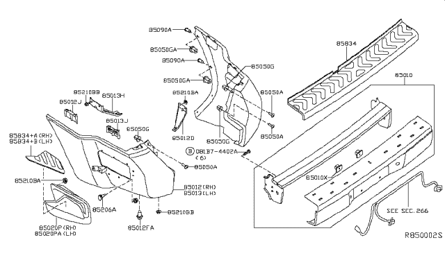 2013 Nissan Xterra  Grommet-Screw Diagram for 0165100223