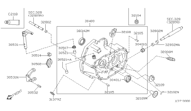 2004 Nissan Sentra  Seal-Oil, Input Diagram for 321138H500