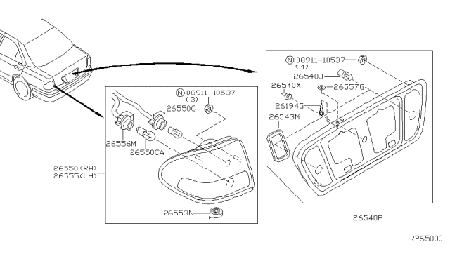 2006 Nissan Sentra  Grommet Diagram for 848144Z000