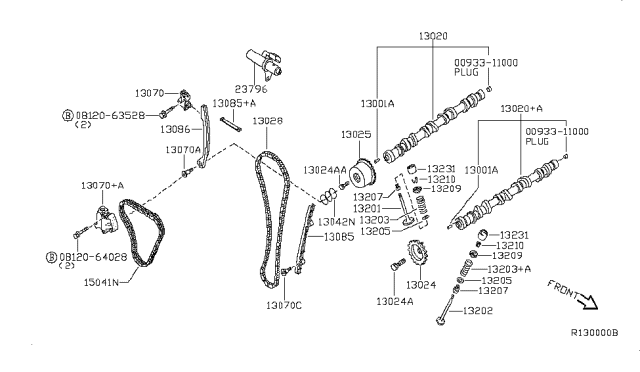 2006 Nissan Sentra  Camshaft Assy Diagram for 13020F4603