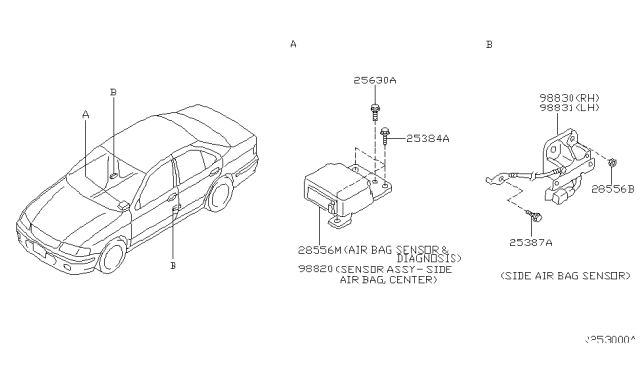 2002 Nissan Sentra  Sensor-Air Bag Diagram for 285565M025