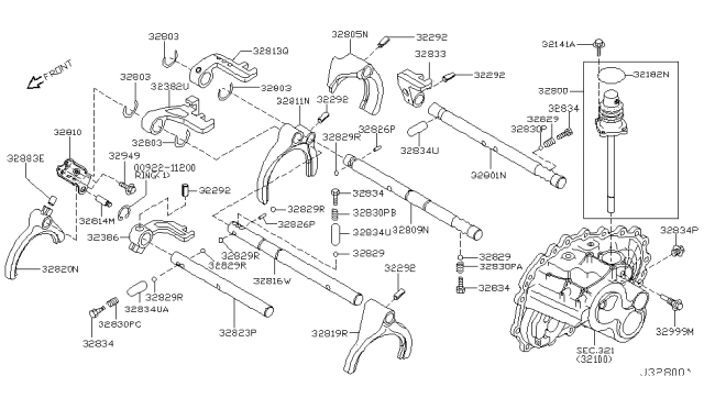 2004 Nissan Sentra  Cap-Shifter Diagram for 328868H500