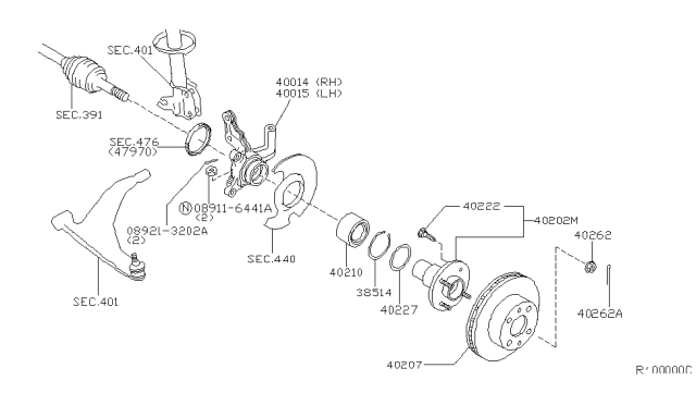 2003 Nissan Sentra Rotor-Disc Brake Front Diagram for 402064Z001