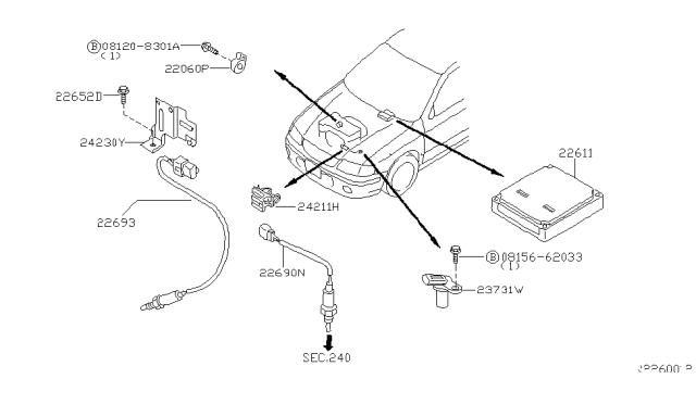 2004 Nissan Sentra  Engine Control Module Diagram for 237106Z61B