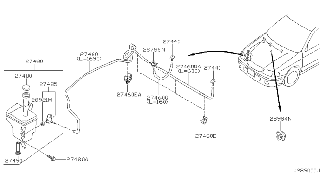 2002 Nissan Sentra  Clip Diagram for 289454Z000