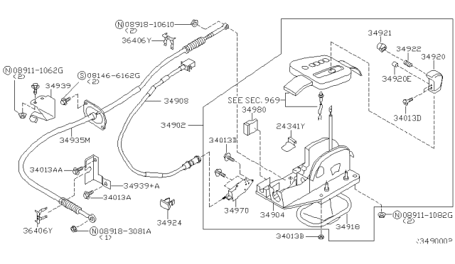 2002 Nissan Sentra  Plate-Lock Diagram for 364064M400