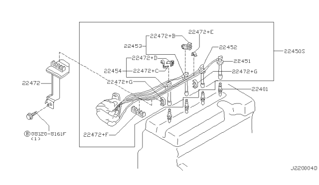 2002 Nissan Sentra  Spark Plug Diagram for 224011P115