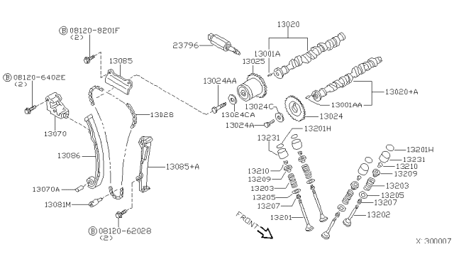 2000 Nissan Sentra  Valve Assembly-SOLENOID, Valve Timing Control Diagram for 237965M000