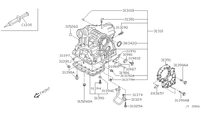 2004 Nissan Sentra  Spring-Return Pawl Diagram for 3198831X02