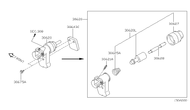 2005 Nissan Sentra Bolt Diagram for 3067801J00
