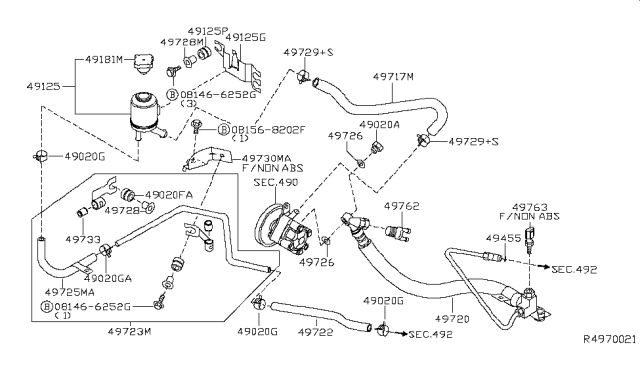 2003 Nissan Sentra Hose Assembly-Control VALVE. Diagram for 497204Z800