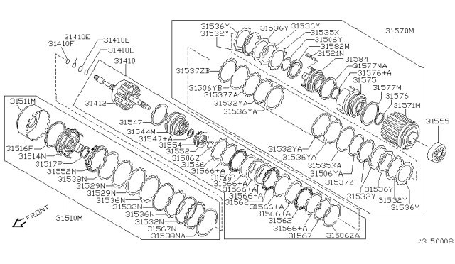 2006 Nissan Sentra Seal-O Ring Diagram for 315268E007
