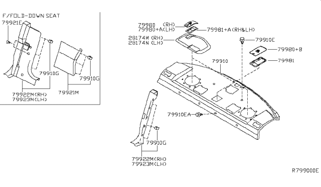2006 Nissan Sentra Grommet Diagram for 769594M710