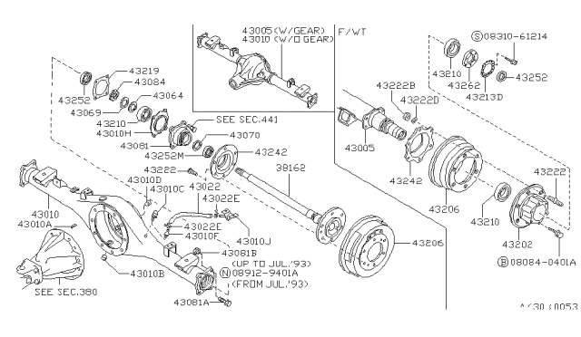 1987 Nissan Hardbody Pickup (D21)  Nut-Self Lock Diagram for 089129401A