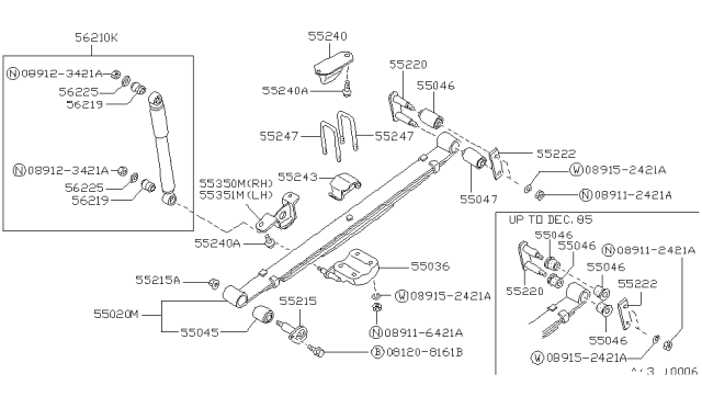 1989 Nissan Hardbody Pickup (D21) Shock ABSORBER Kit Diagram for 5621010G25