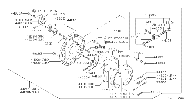 1991 Nissan Hardbody Pickup (D21) Washer Lock Diagram for 4408501A00