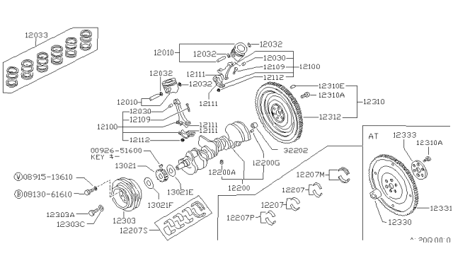 1993 Nissan Hardbody Pickup (D21)  Ring Set-Piston Diagram for 1203317V00