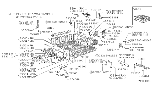 1991 Nissan Hardbody Pickup (D21) Screw Diagram for 0143400111