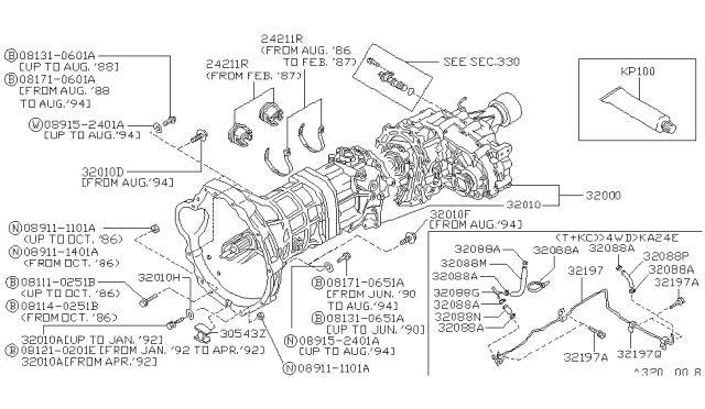 1993 Nissan Hardbody Pickup (D21)  Hose-Breather Diagram for 0218710521