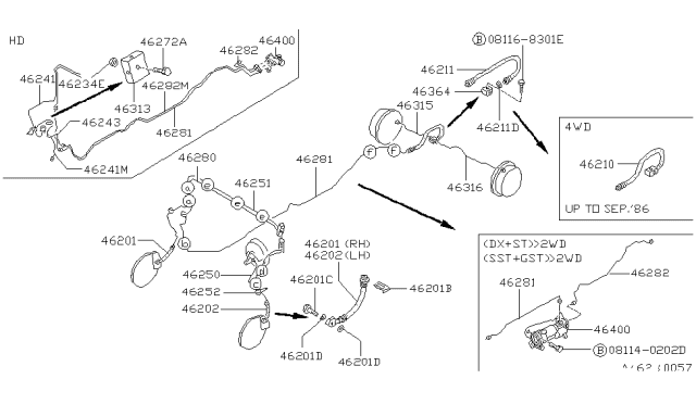 1992 Nissan Hardbody Pickup (D21)  Valve Assembly Diagram for 4640056G04