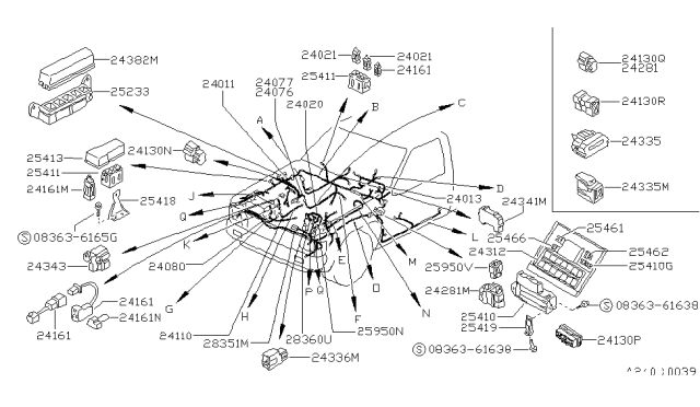 1991 Nissan Hardbody Pickup (D21)  Link FUSIBLE Diagram for 24021V5003