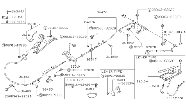 1993 Nissan Hardbody Pickup (D21)  Pin CLEVIS Diagram for 008408182A