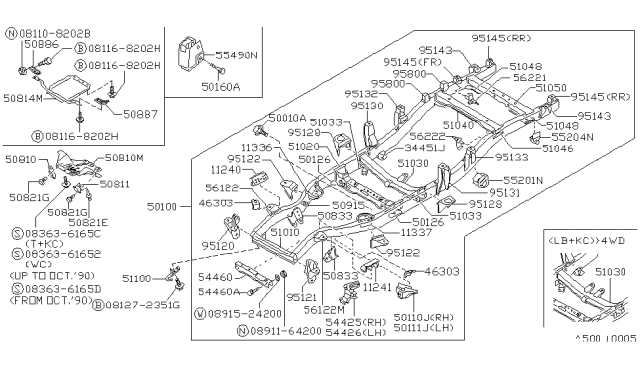 1992 Nissan Hardbody Pickup (D21)  Clip Diagram for 5081931G01