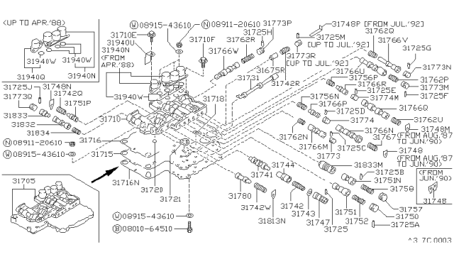 1992 Nissan Hardbody Pickup (D21)  Bolt Diagram for 0112103741