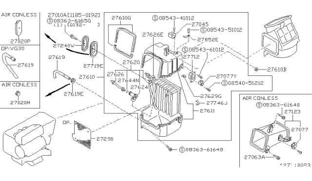 1988 Nissan Hardbody Pickup (D21) Resistance Electric Diagram for 2715001G01