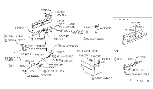1992 Nissan Hardbody Pickup (D21)  Washer Diagram for 0891554210