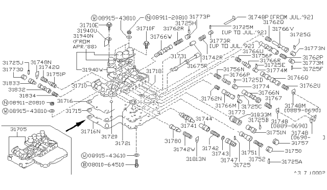 1992 Nissan Hardbody Pickup (D21)  Washer Diagram for 0891543810
