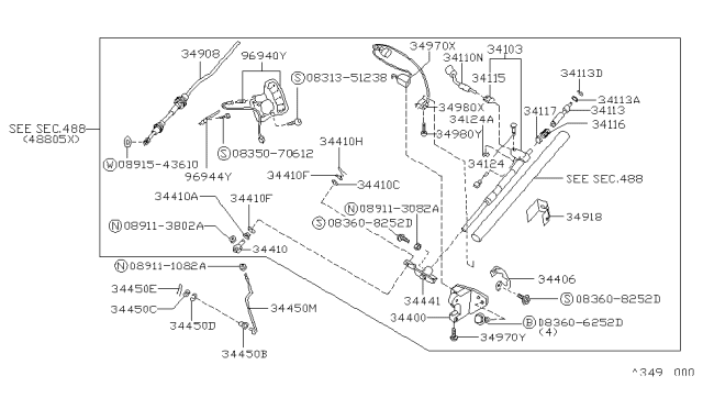 1993 Nissan Hardbody Pickup (D21)  Washer-Plain Diagram for 3652268200