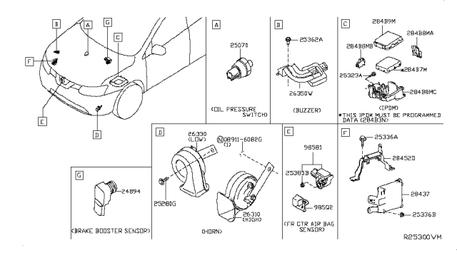 2019 Nissan Rogue Sensor-Boost Diagram for 250853JA0A