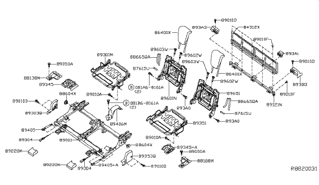 2017 Nissan Rogue Bolt Diagram for 081B68161A