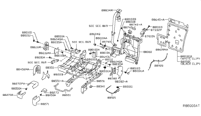 2015 Nissan Rogue Finisher-Seat Belt, RH Diagram for 878344BA0A