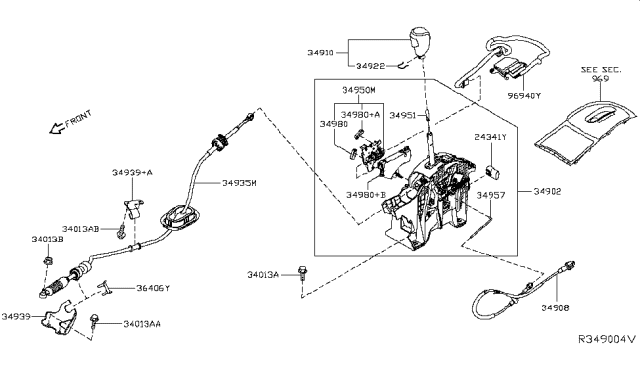 2016 Nissan Rogue Transmission Control Device Assembly Diagram for 349016FL1B