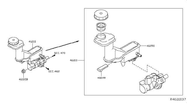 2017 Nissan Rogue  Tank-RESEVOIR Diagram for 460914CU0A