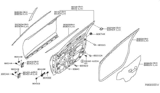2019 Nissan Rogue  W/STRP Fr Dr RH Diagram for 808306FL1A