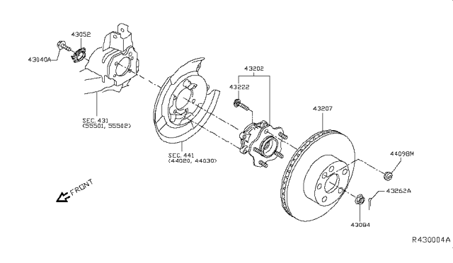 2016 Nissan Rogue Bolt Diagram for 40056JG02A