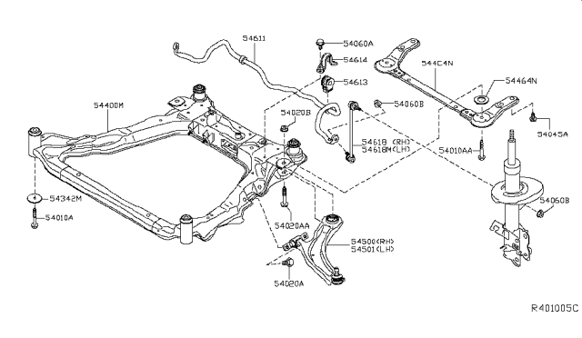 2016 Nissan Rogue Rod Assy-Connecting, Stabilizer Diagram for 546184BA0B